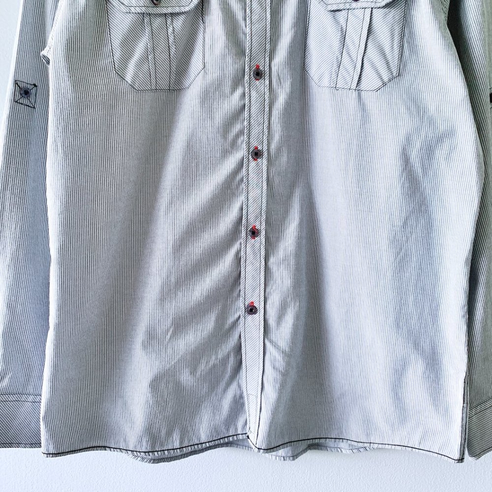 Sovereign Code Striped Pockets Button Front Shirt - Picture 6 of 15